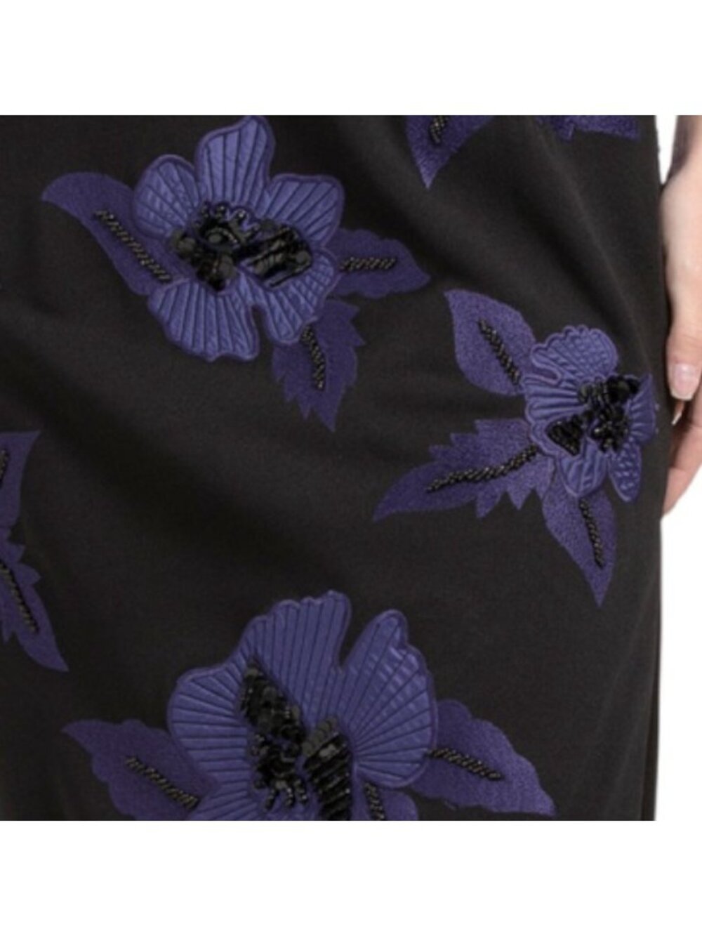 AIDAN MATTOX One Shoulder Floral Embellished Gown - Picture 5 of 5
